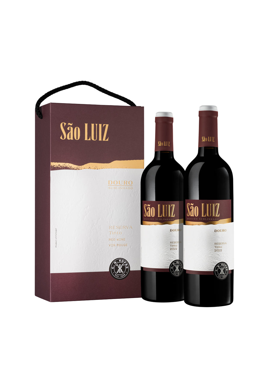 GIFT PACK 2 GARRAFAS VINHO DOURO SÃO LUIZ RESERVA TINTO 2022