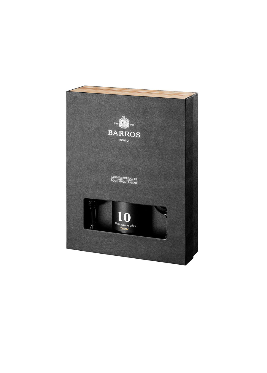 GIFT PACK VINHO DO PORTO BARROS 10Y TAWNY + 2 CÁLICES